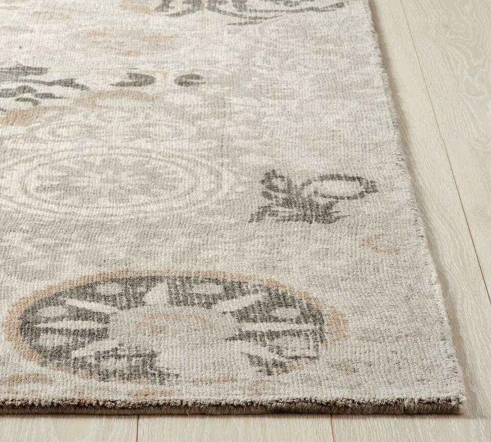 Talia Printed Rug Grey Pottery Barn Australia